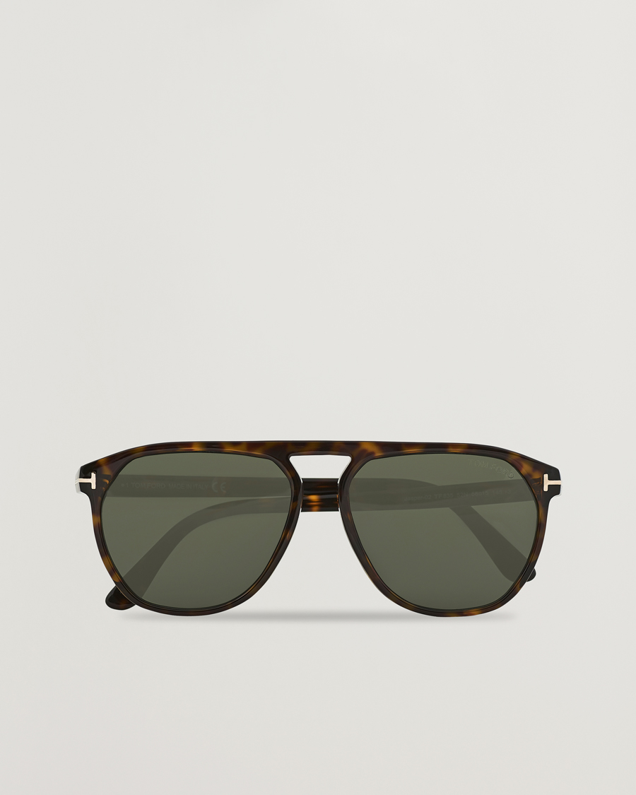 Herren | Tom Ford Jasper-02 Sunglasses Dark Havana/Green | Tom Ford | Jasper-02 Sunglasses Dark Havana/Green