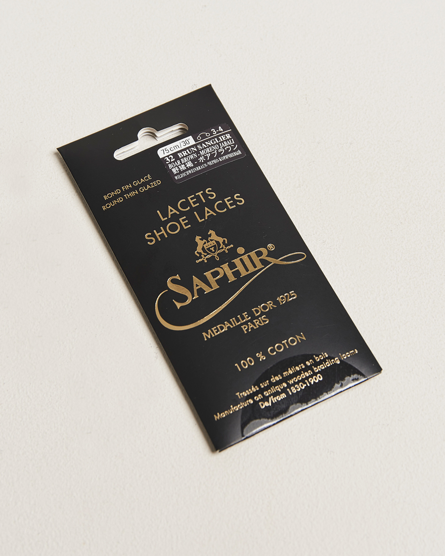 Herren | Schuhpflege | Saphir Medaille d'Or | Shoe Laces Thin Waxed 75cm Dark Brown