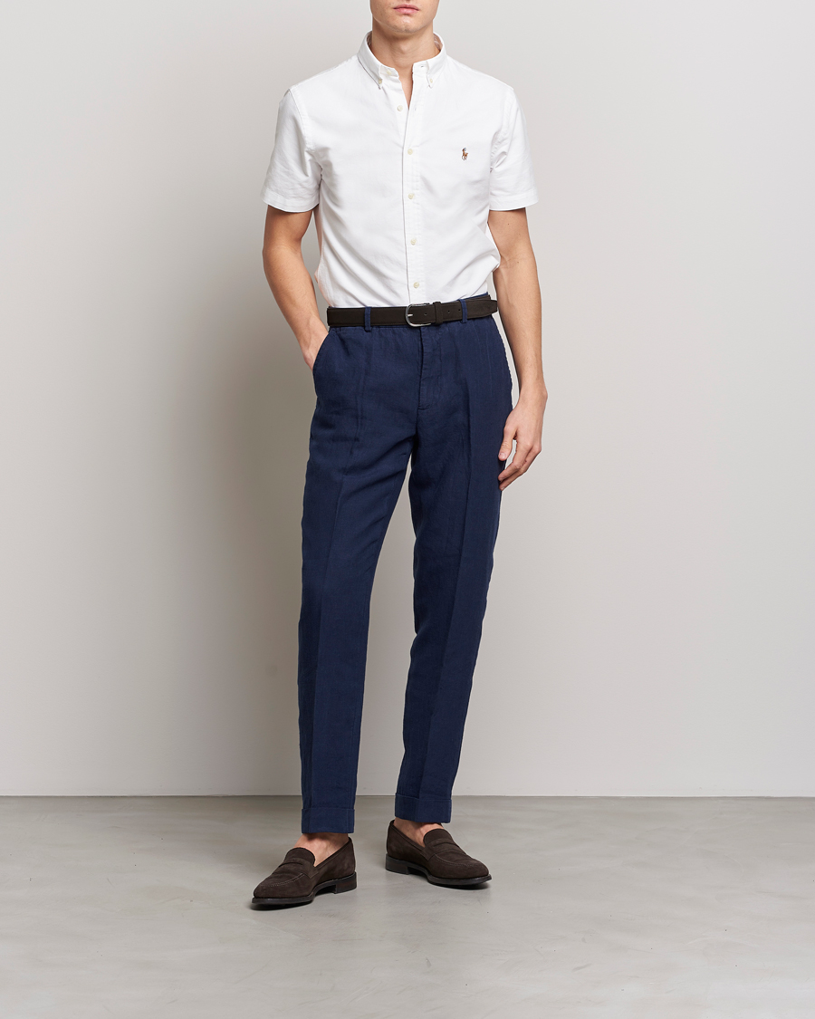 Herren | Hemden | Polo Ralph Lauren | Slim Fit Oxford Short Sleeve Shirt White