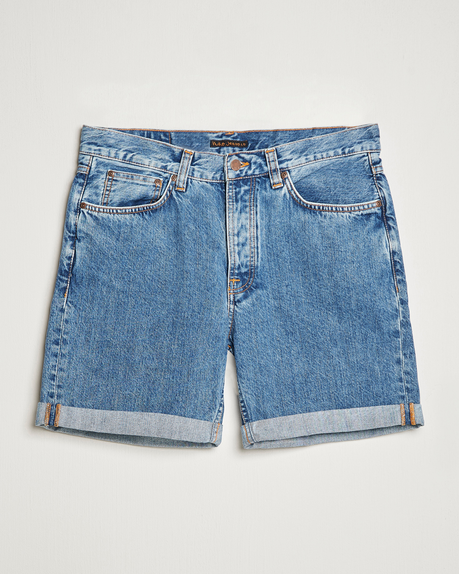Herren | Shorts | Nudie Jeans | Josh Stretch Denim Shorts Friendly Blue