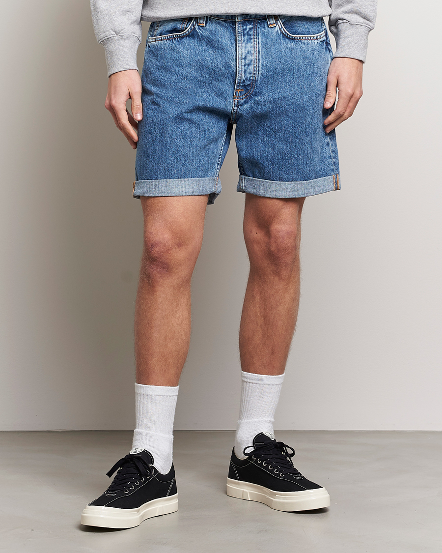 Herren | Shorts | Nudie Jeans | Josh Stretch Denim Shorts Friendly Blue