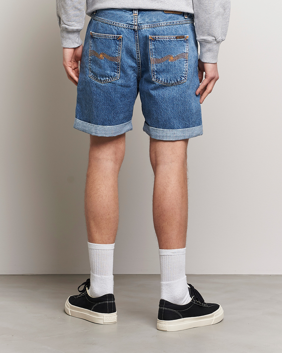 Herren | Shorts | Nudie Jeans | Josh Stretch Denim Shorts Friendly Blue