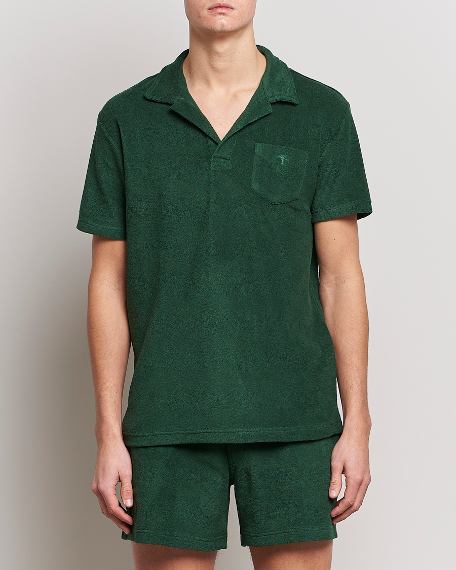 Herren | Kurzarm-Poloshirts | OAS | Short Sleeve Terry Polo Dark Green