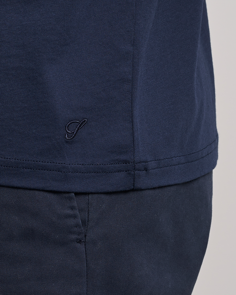 Herren | T-Shirts | Stenströms | Solid Cotton T-Shirt Navy