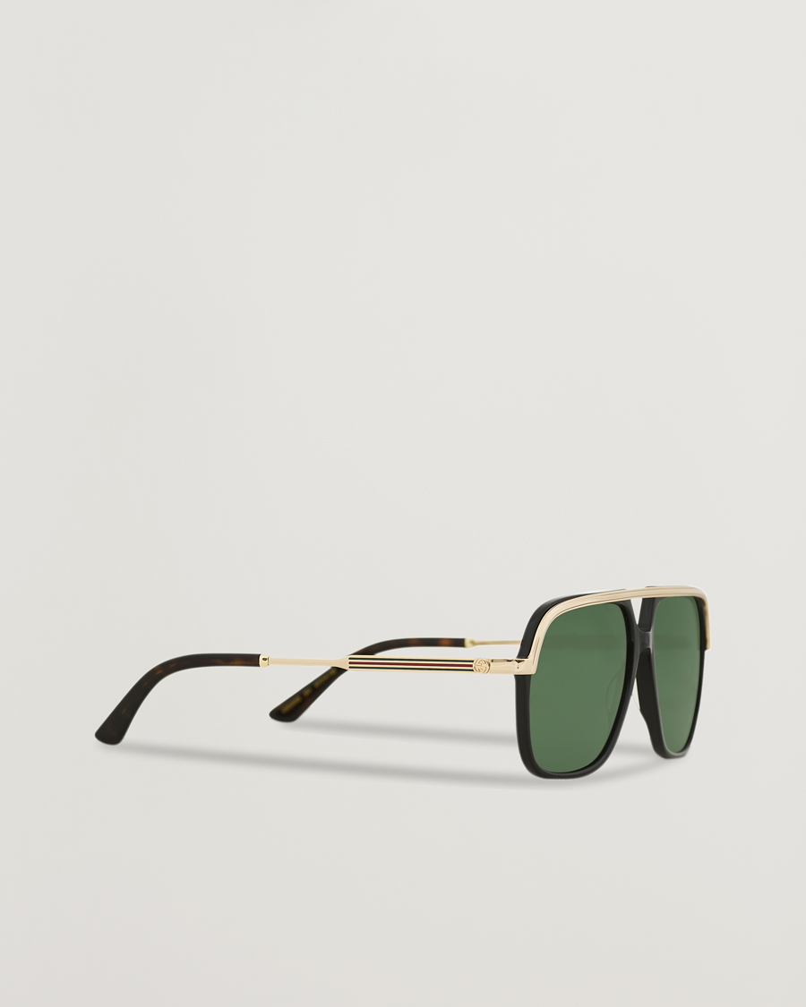 Herren | Gucci GG0200S Sunglasses Black/Gold | Gucci | GG0200S Sunglasses Black/Gold