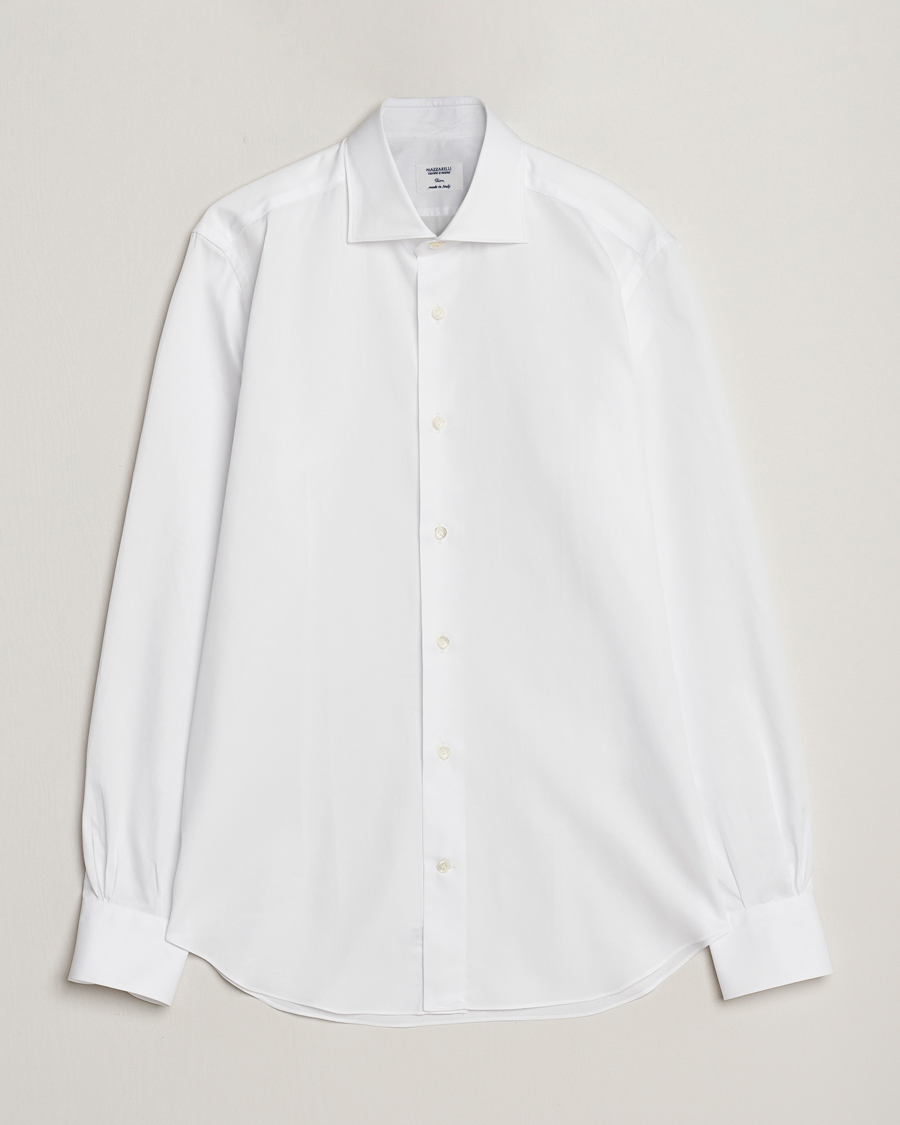 Herren | Hemden | Mazzarelli | Soft Cotton Cut Away Shirt White