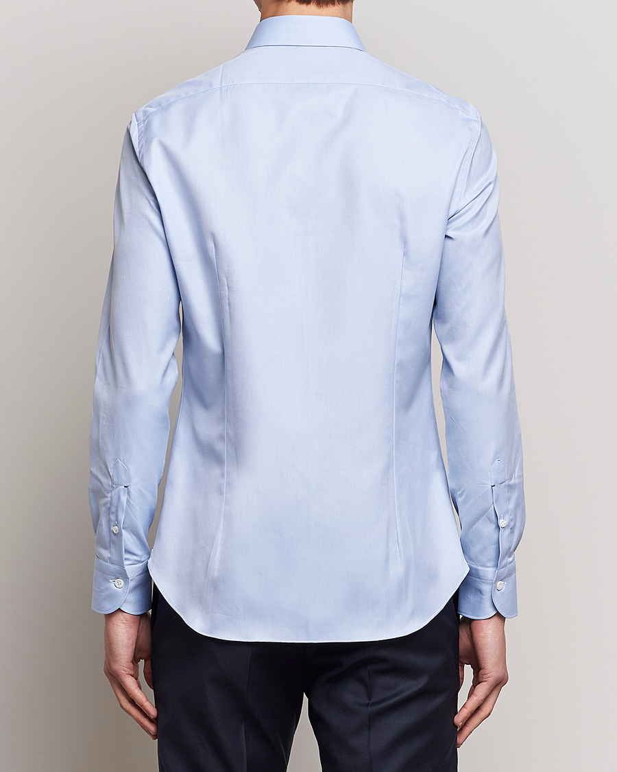 Herren | Hemden | Mazzarelli | Soft Cotton Cut Away Shirt Light Blue