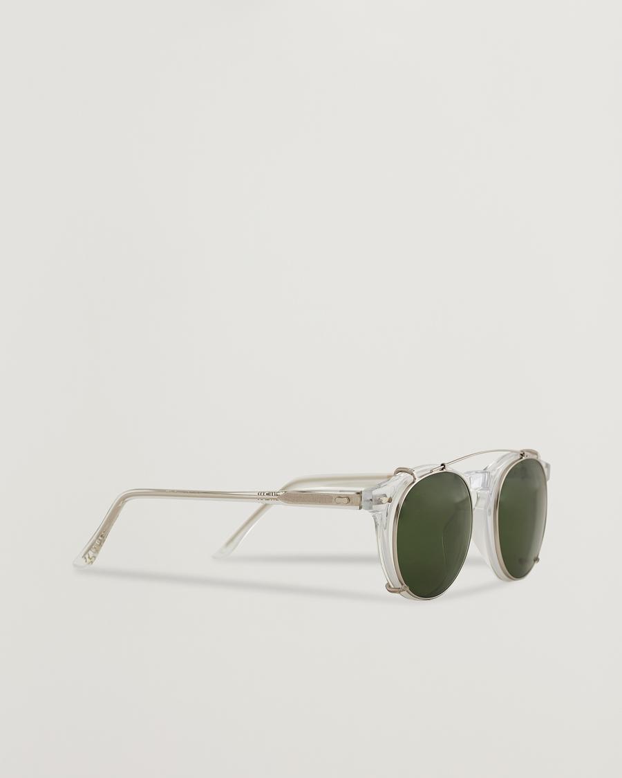 Herren | Runde Sonnenbrillen | TBD Eyewear | Clip-ons Silver/Bottle Green