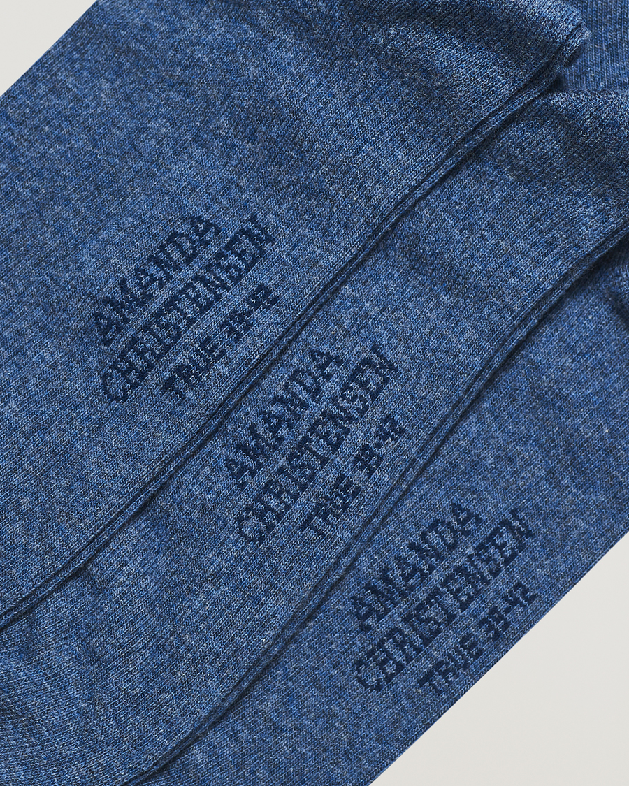 Herren | Kleidung | Amanda Christensen | 3-Pack True Cotton Socks Denim Blue