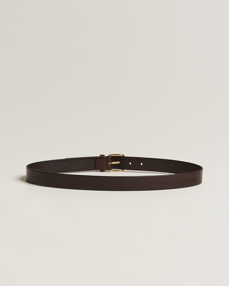 Men | Italian Department | Anderson\'s | Leather Belt 3 cm Dark Brown