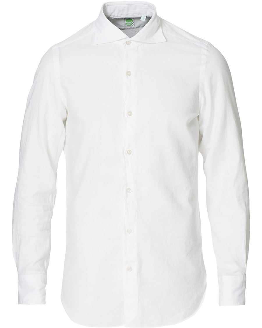 Herren | Hemden | Finamore Napoli | Tokyo Slim Fit Flannel Shirt White