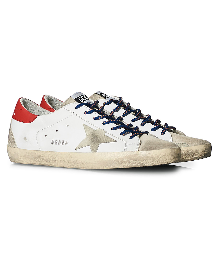 Herren | Golden Goose Deluxe Brand Super-Star Sneaker White/Red | Golden Goose | Deluxe Brand Super-Star Sneaker White/Red