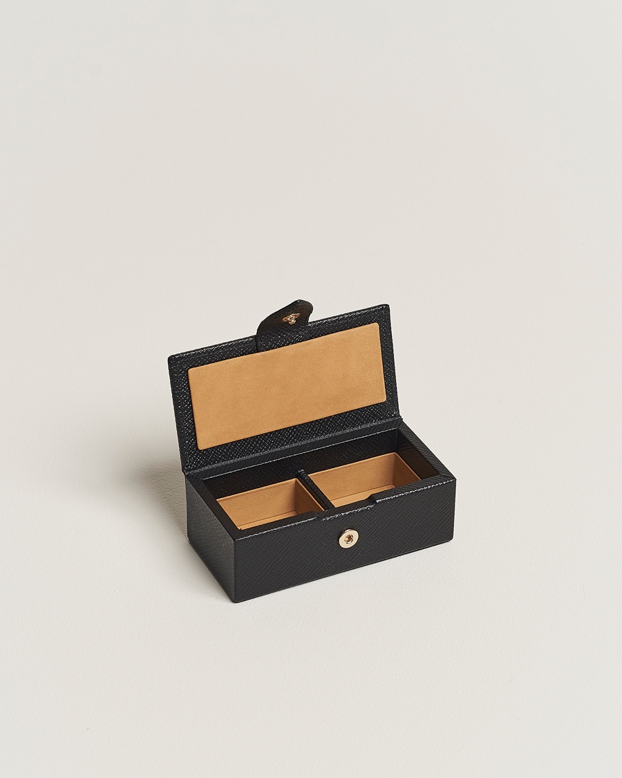 Herren | Smythson Panama Mini Cufflink Box Black | Smythson | Panama Mini Cufflink Box Black