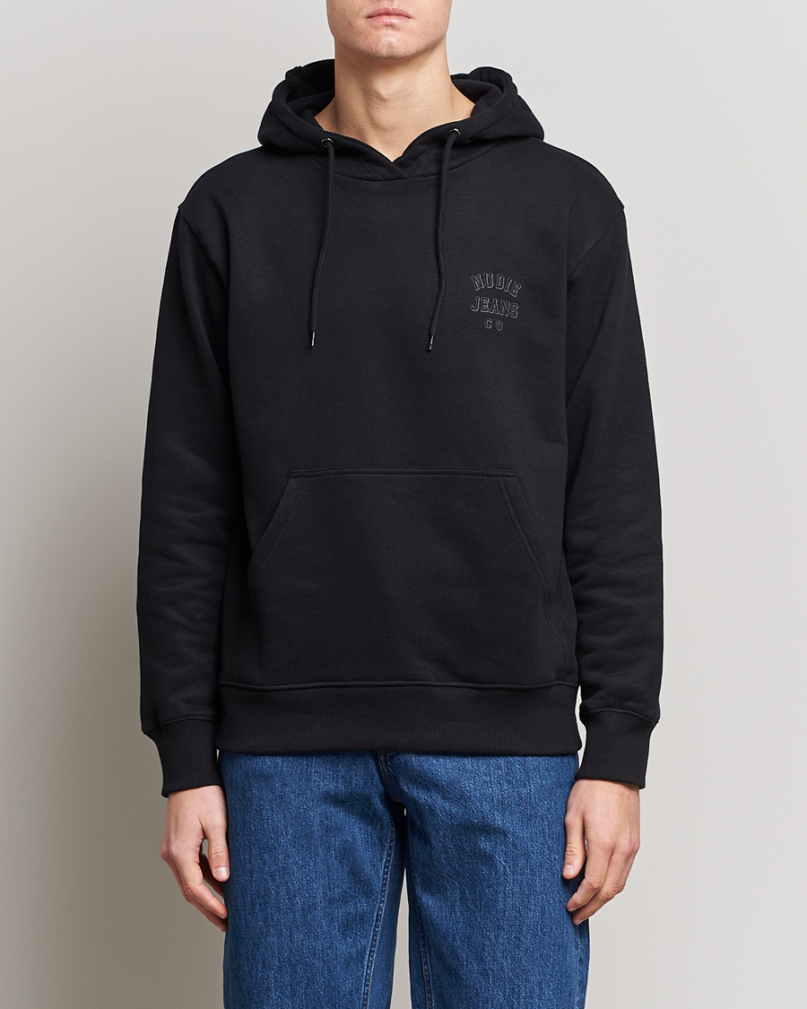 Herren | Pullover | Nudie Jeans | Franke Logo Hoodie Black