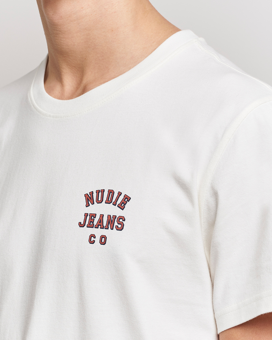 Herren | T-Shirts | Nudie Jeans | Roy Logo Crew Neck Tee Off White