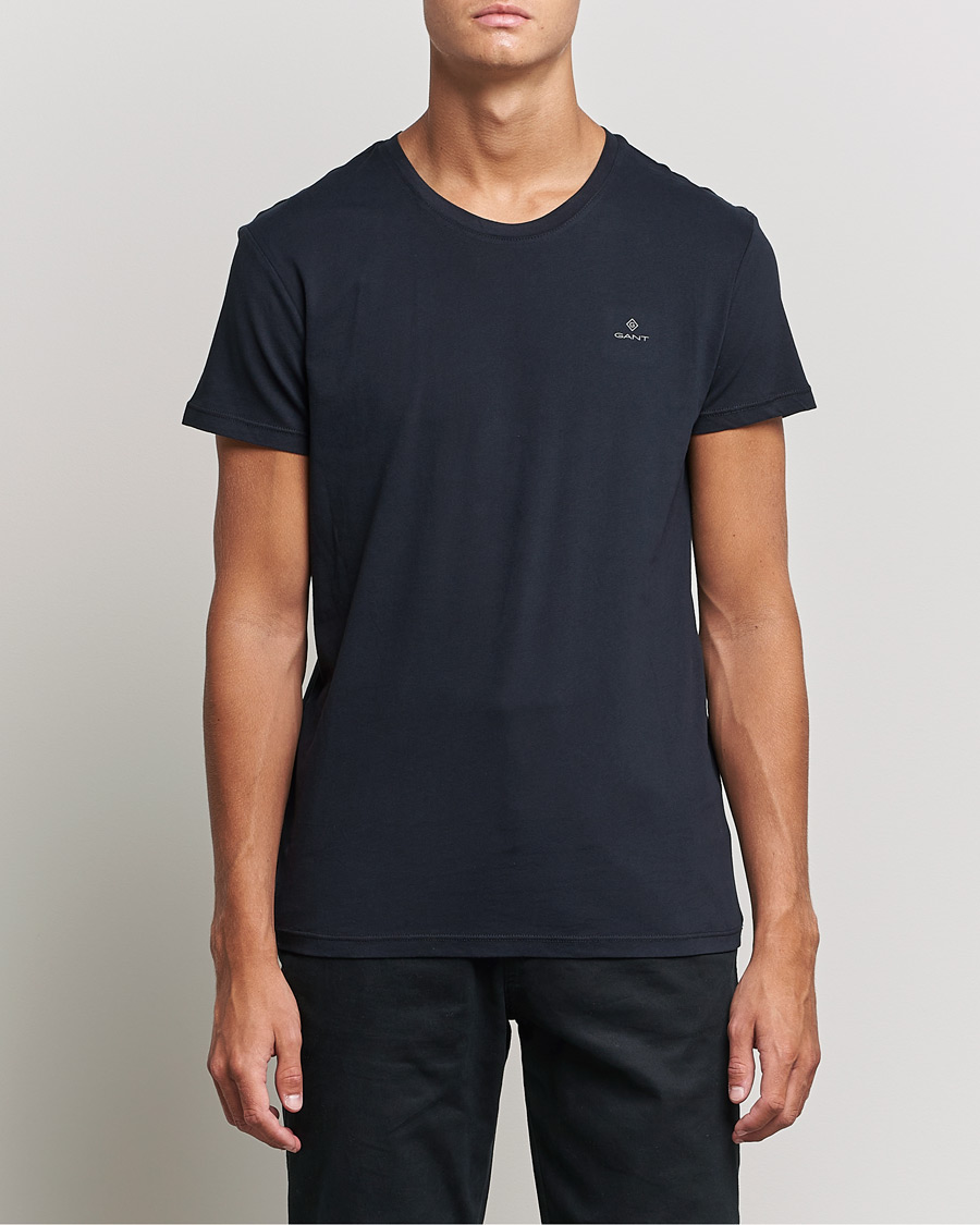 Herren | T-Shirts | GANT | 2-Pack Crew Neck T-Shirt Black