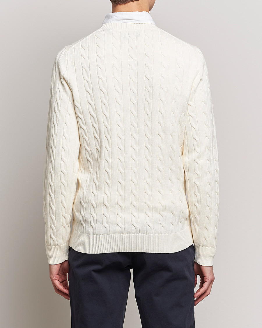 Herren | Pullover | GANT | Cotton Cable Crew Neck Pullover Cream