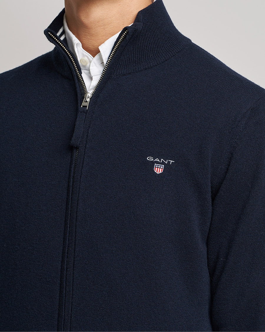 Herren | Pullover | GANT | Lambswool Full Zip Marine