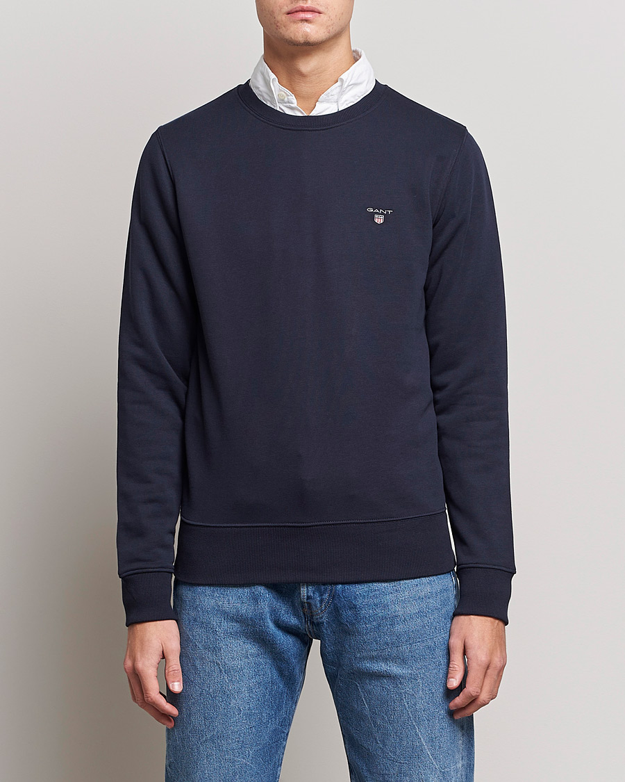 Herren | Pullover | GANT | Original Shield Logo Crew Neck Sweatshirt Evening Blue