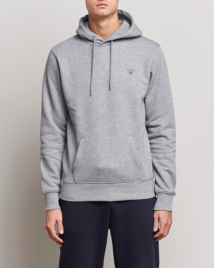 Herren | Pullover | GANT | Original Shield Logo Hoodie Grey Melange