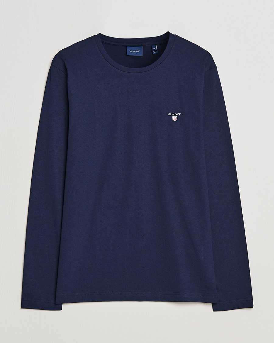 Herren | T-Shirts | GANT | The Original Long Sleeve T-shirt Evening Blue