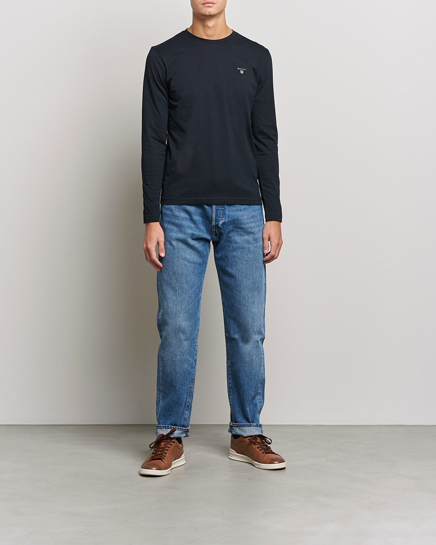 Herren | T-Shirts | GANT | The Original Long Sleeve T-shirt Black