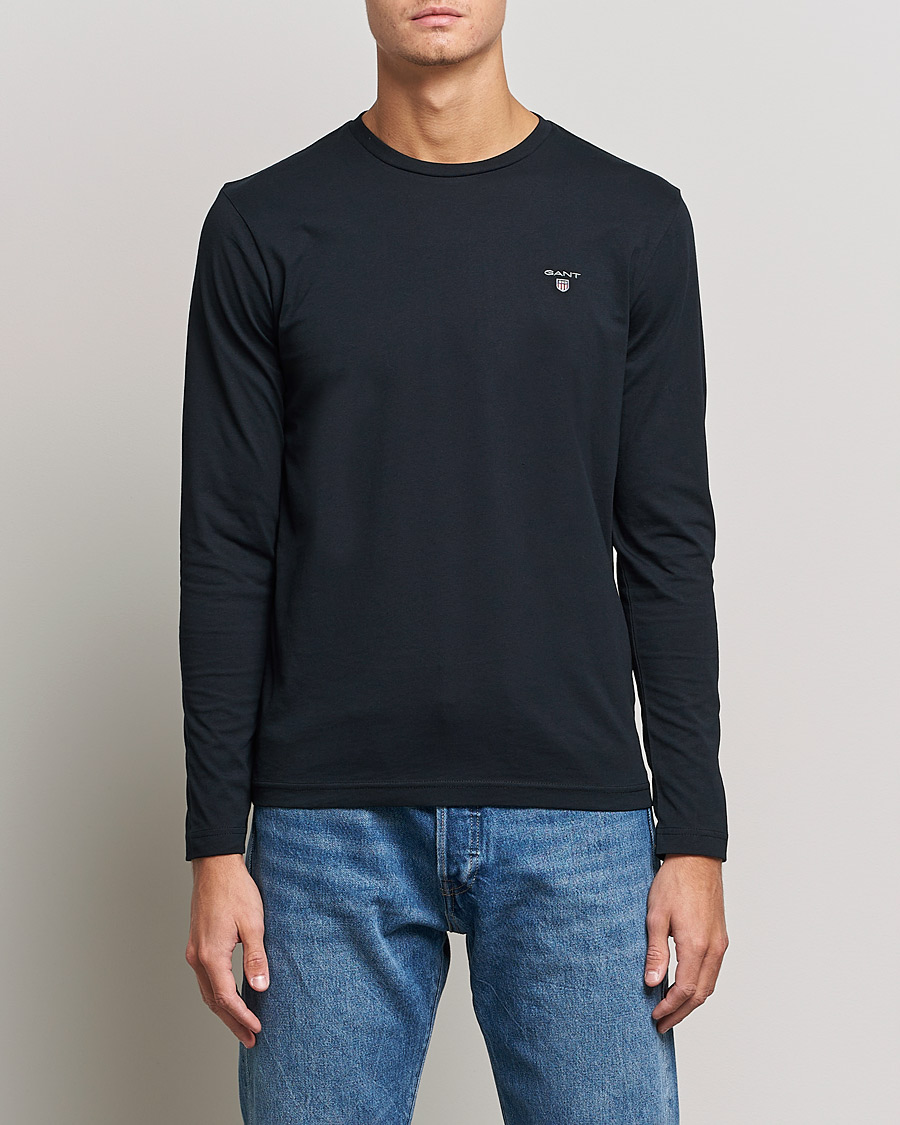 Herren | T-Shirts | GANT | The Original Long Sleeve T-shirt Black