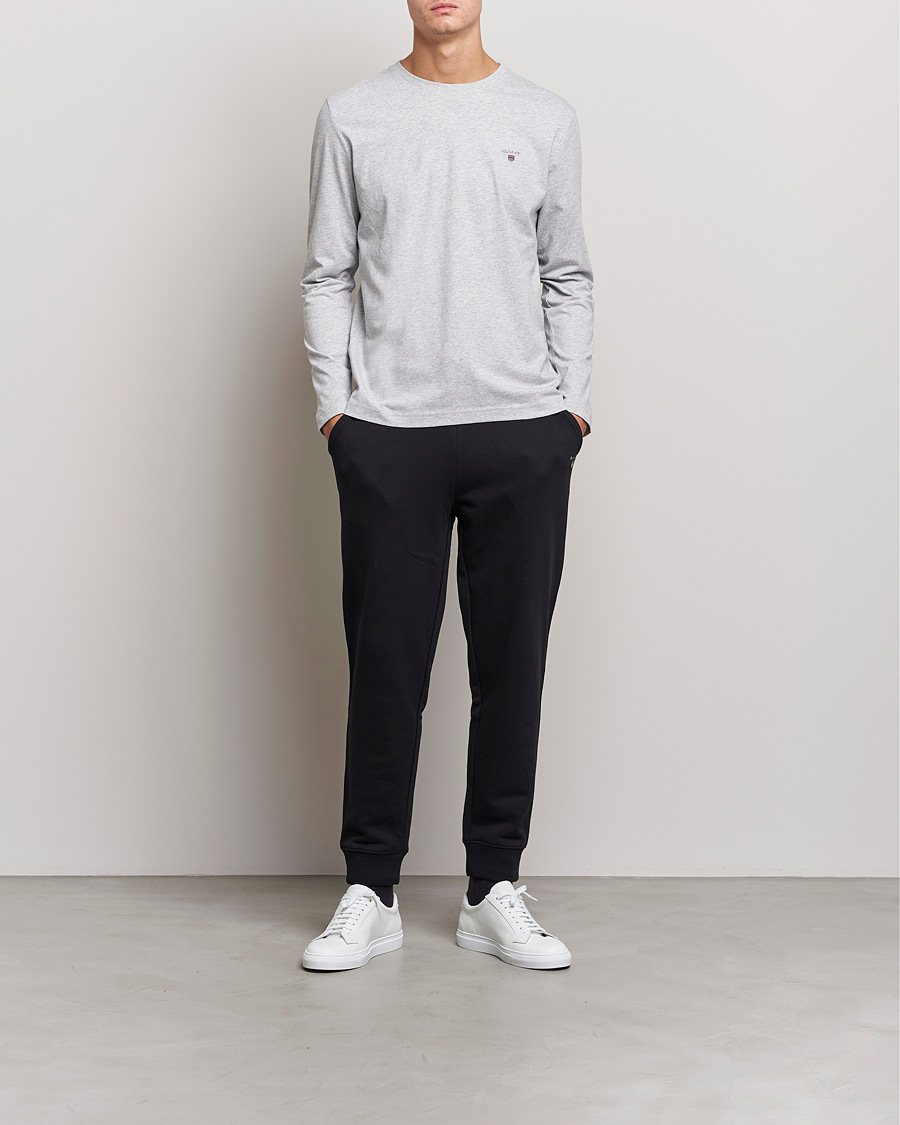 Herren | T-Shirts | GANT | The Original Long Sleeve T-shirt Light Grey Melange