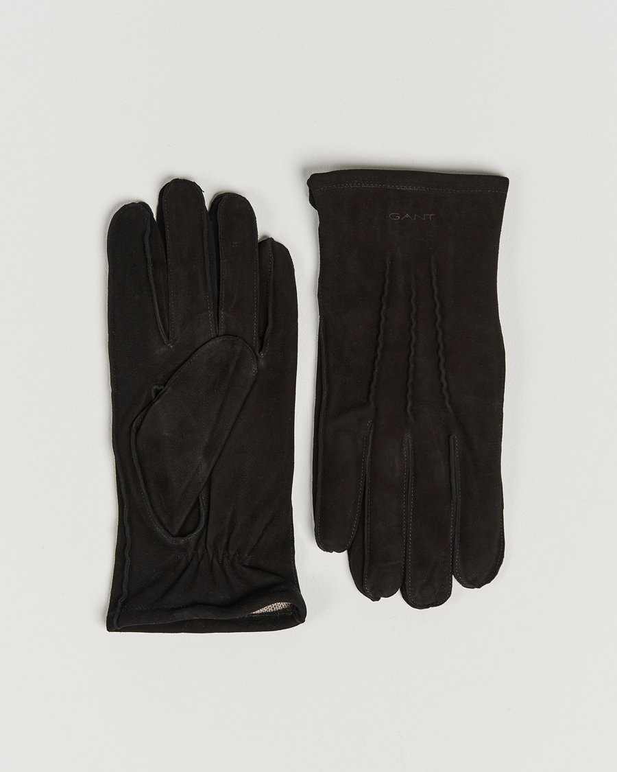 Herren | GANT Classic Suede Gloves Black | GANT | Classic Suede Gloves Black