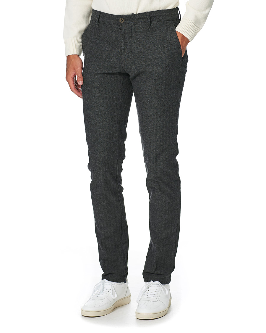 Herren | Hosen | Incotex | Slim Fit Cotton/Wool Herringbone Slacks Grey