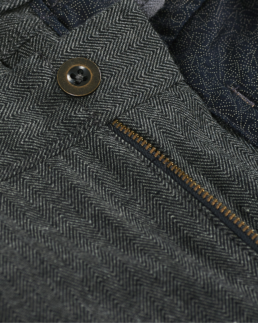 Herren | Hosen | Incotex | Slim Fit Cotton/Wool Herringbone Slacks Grey