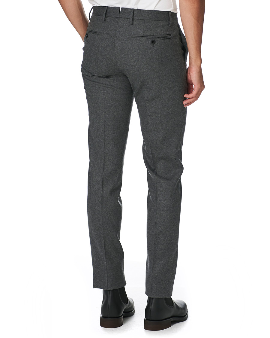 Herren | Hosen | Incotex | Slim Fit Washable Flannel Trousers Grey Melange