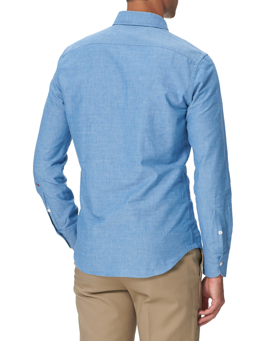 Herren | Hemden | Slowear | Winter Chambray Double Pocket Shirt Light Blue