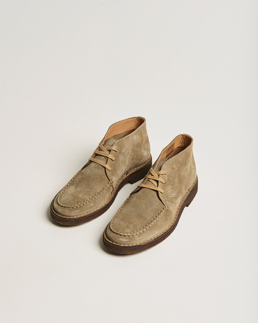Herren | Boots | Drake's | Crosby Moc-Toe Suede Chukka Boots Sand