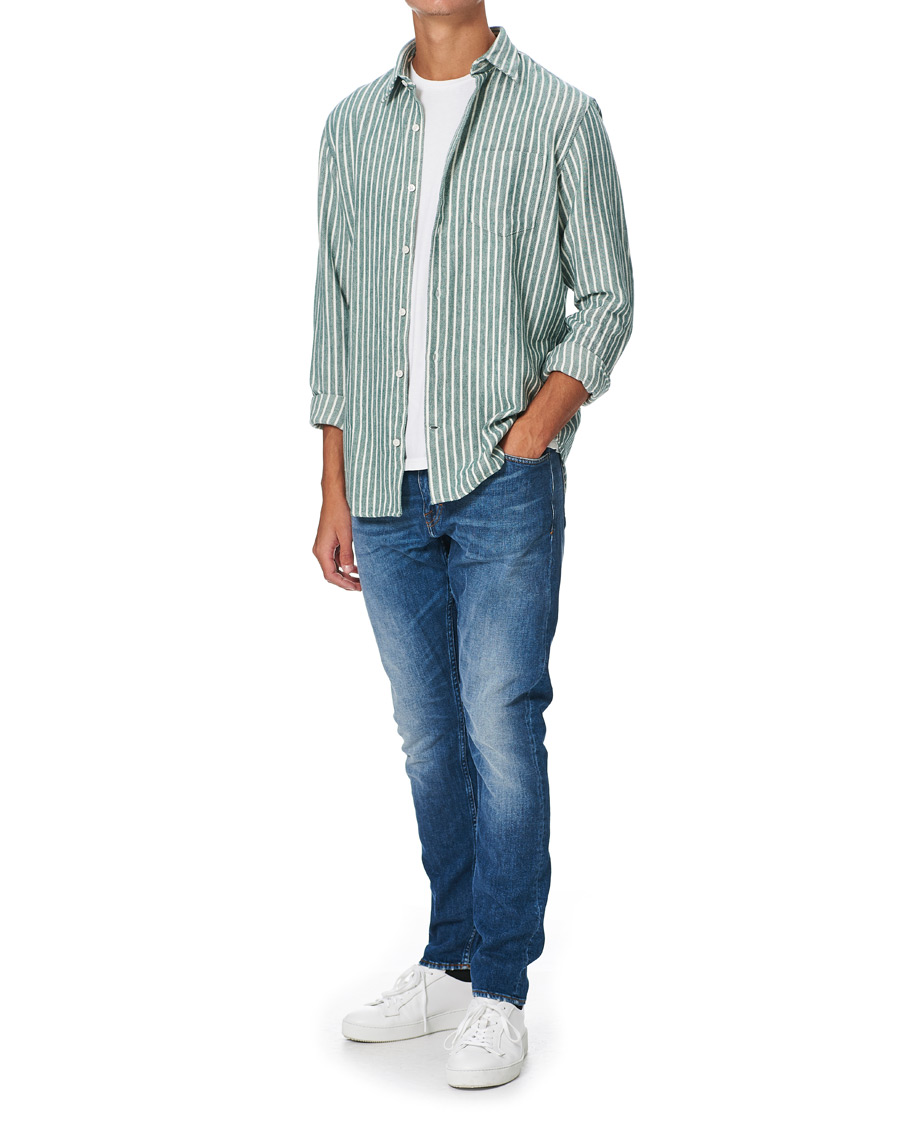 Herren | Hemden | NN07 | Errico Striped Shirt Green/White