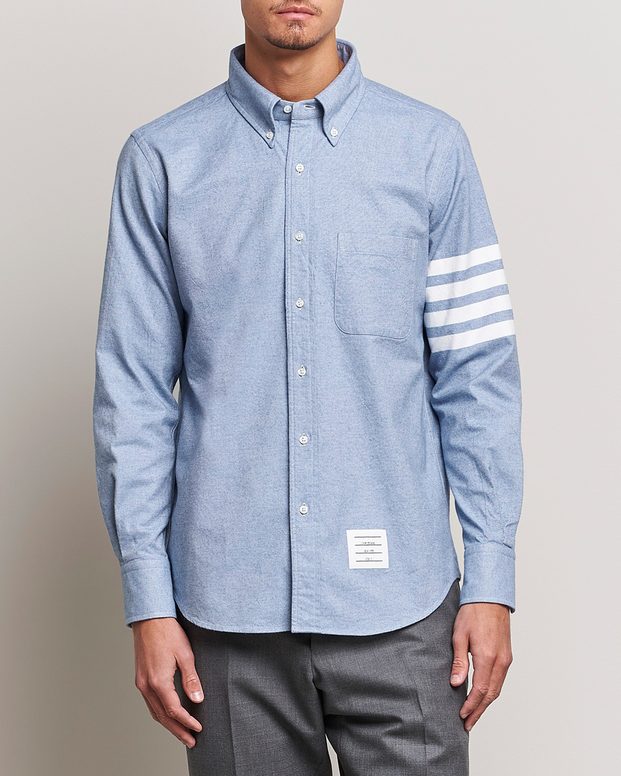 Herren | Freizeithemden | Thom Browne | 4-Bar Flannel Shirt Light Blue