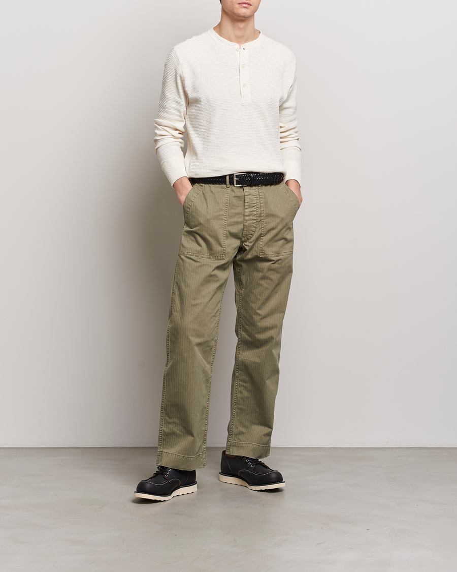 Herren | T-Shirts | RRL | Long Sleeve Henley Paper White