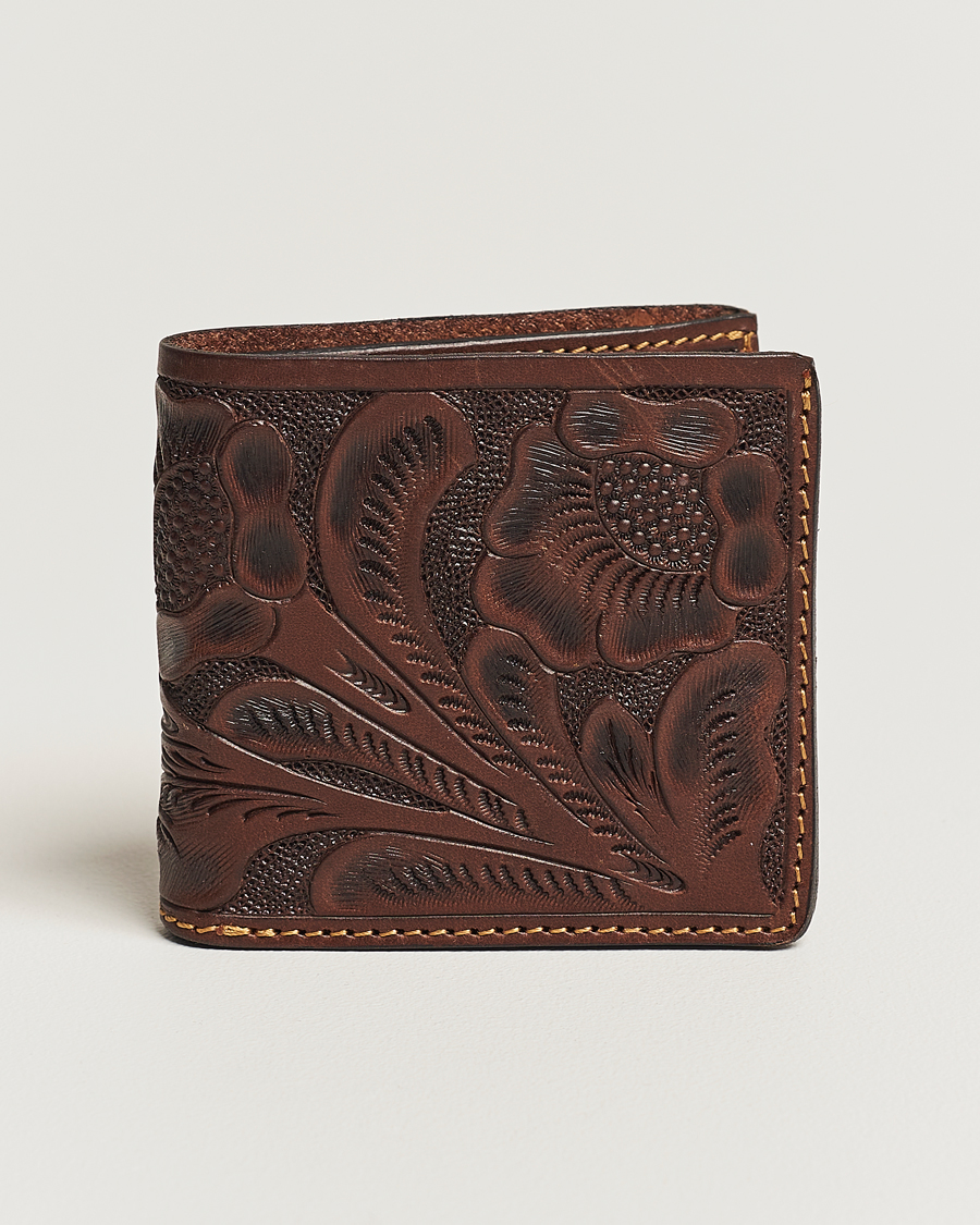 Herren | RRL Embossed Billfold Wallet Dark Brown | RRL | Embossed Billfold Wallet Dark Brown