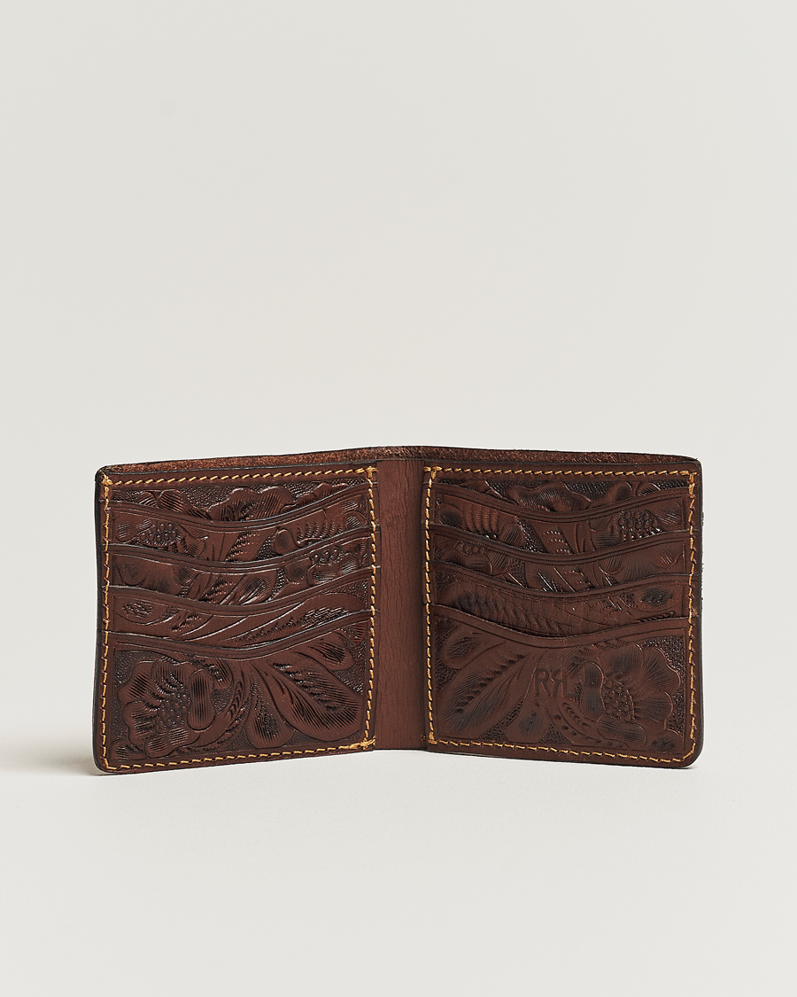 Herren | RRL Embossed Billfold Wallet Dark Brown | RRL | Embossed Billfold Wallet Dark Brown