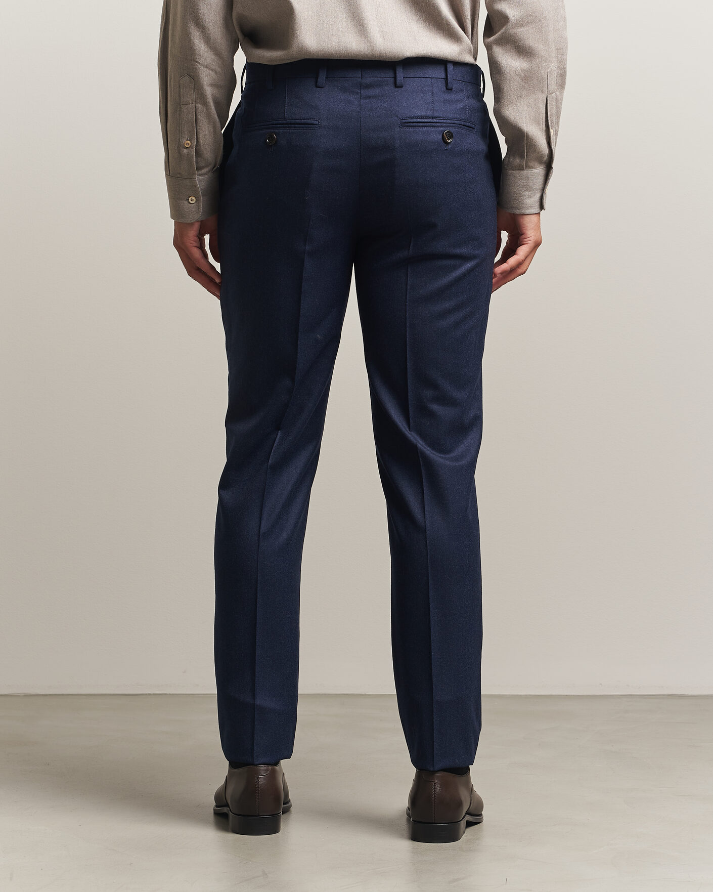 Herren | Hosen | Brunello Cucinelli | Slim Fit Flannel Trousers Navy