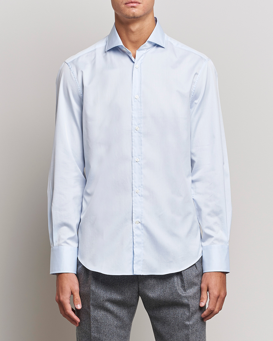 Herren | Hemden | Brunello Cucinelli | Slim Fit Poplin Shirt Light Blue
