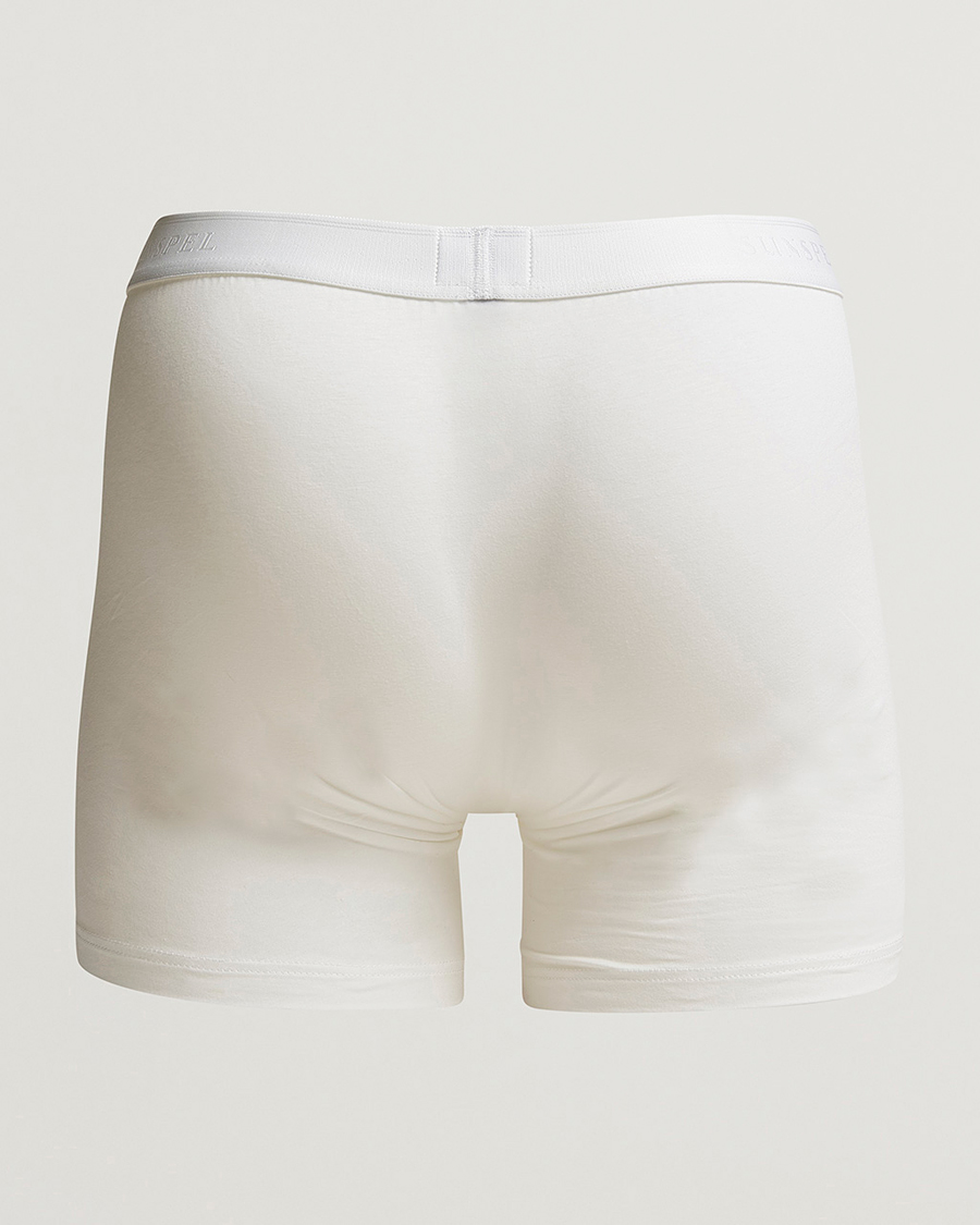 Herren | Unterhosen | Sunspel | Long Leg Cotton Stretch Trunk White