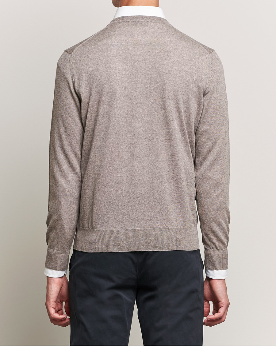 Herren | Pullover | Canali | Merino Wool V-Neck Taupe