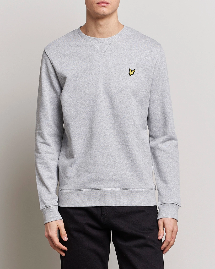 Herren | Sweatshirts | Lyle & Scott | Crew Neck Cotton Sweatershirt Light Grey Marl