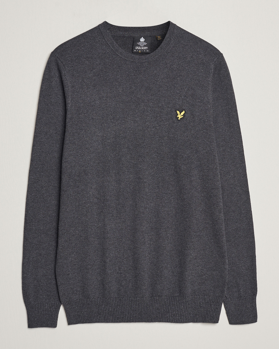 Herren | Pullover | Lyle & Scott | Cotton/Merino Crew Neck Jumper Charcoal Marl