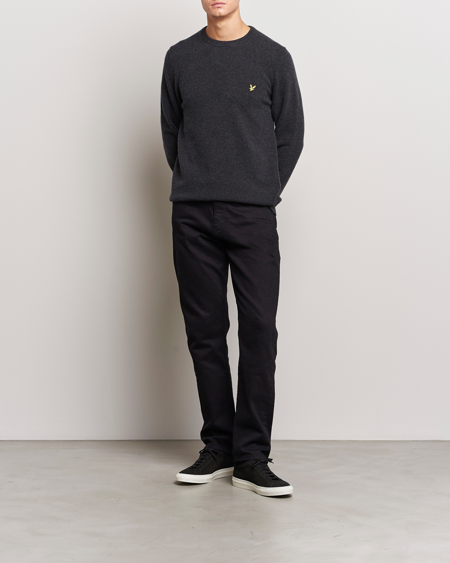 Herren | Pullover | Lyle & Scott | Lambswool Crew Neck Pullover Charcoal Marl