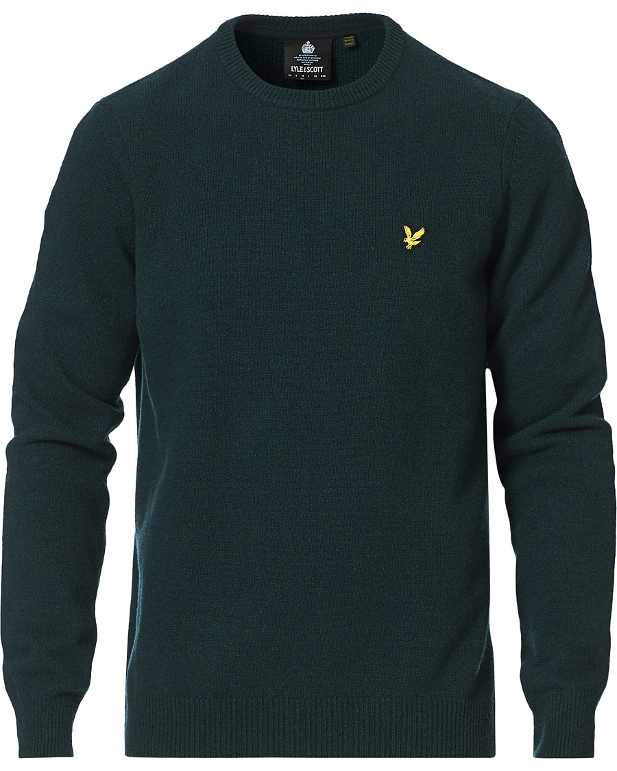 Herren | Pullover | Lyle & Scott | Lambswool Crew Neck Pullover Dark Green Marl