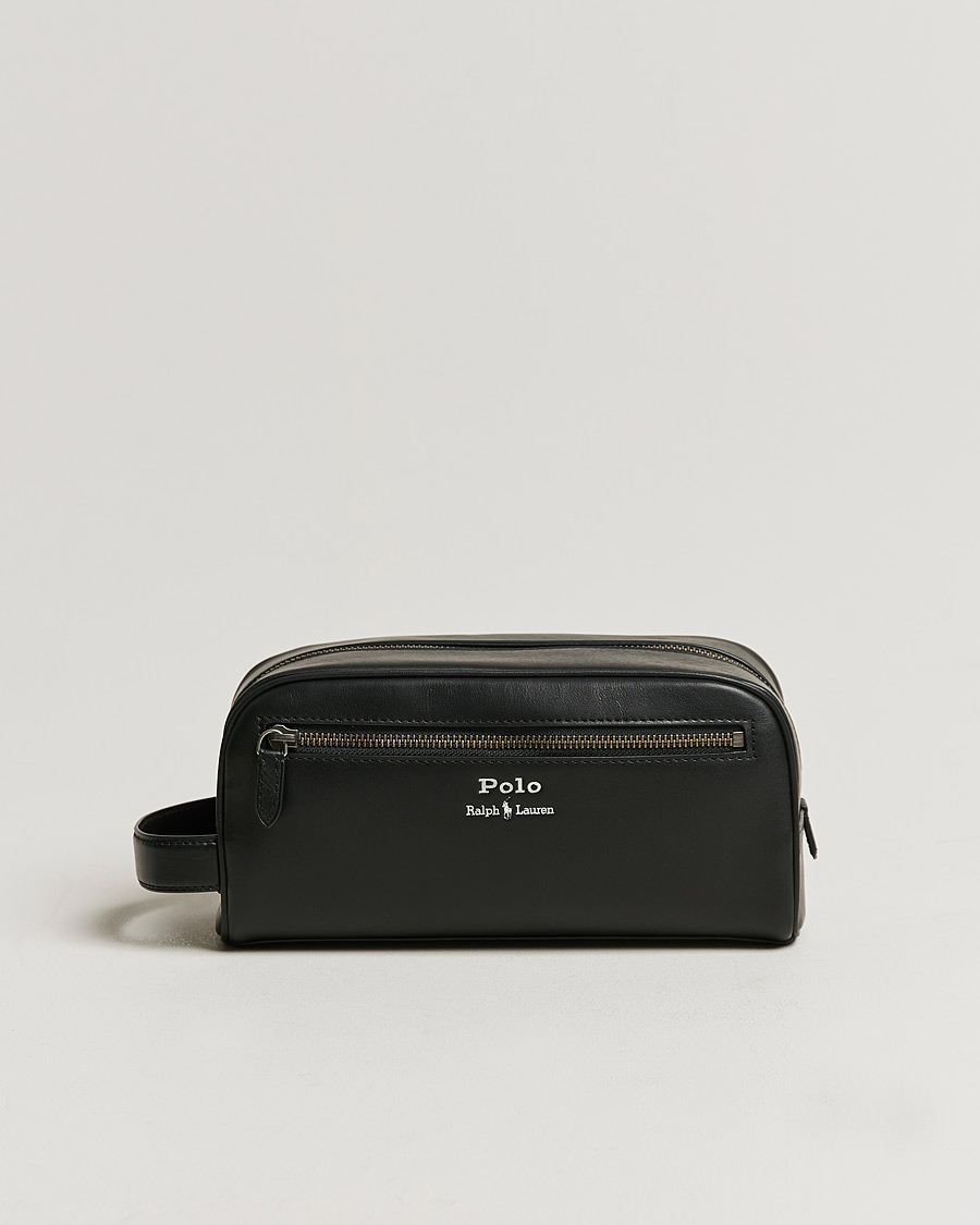 Herren | Polo Ralph Lauren Leather Washbag Black | Polo Ralph Lauren | Leather Washbag Black