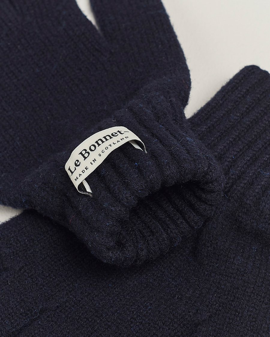 Herren | Le Bonnet | Le Bonnet | Merino Wool Gloves Midnight