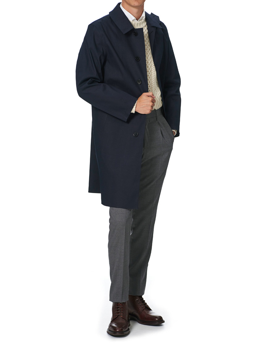 Herren | Jacken | Mackintosh | Oxford Bonded Cotton Coat Navy